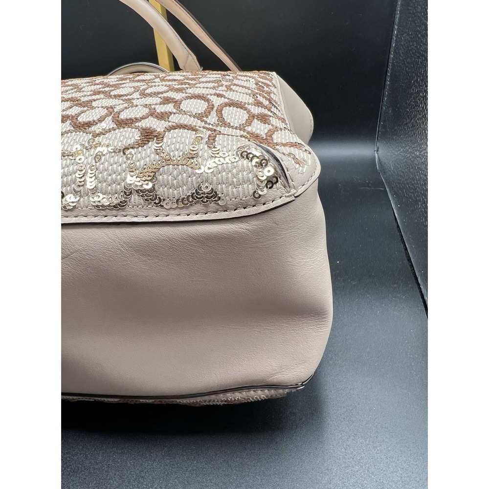 NWT COACH 26432 Champagne Sequin Leather Tote Handbag Purse Gold Blair Pop Sig - Picture 6 of 12